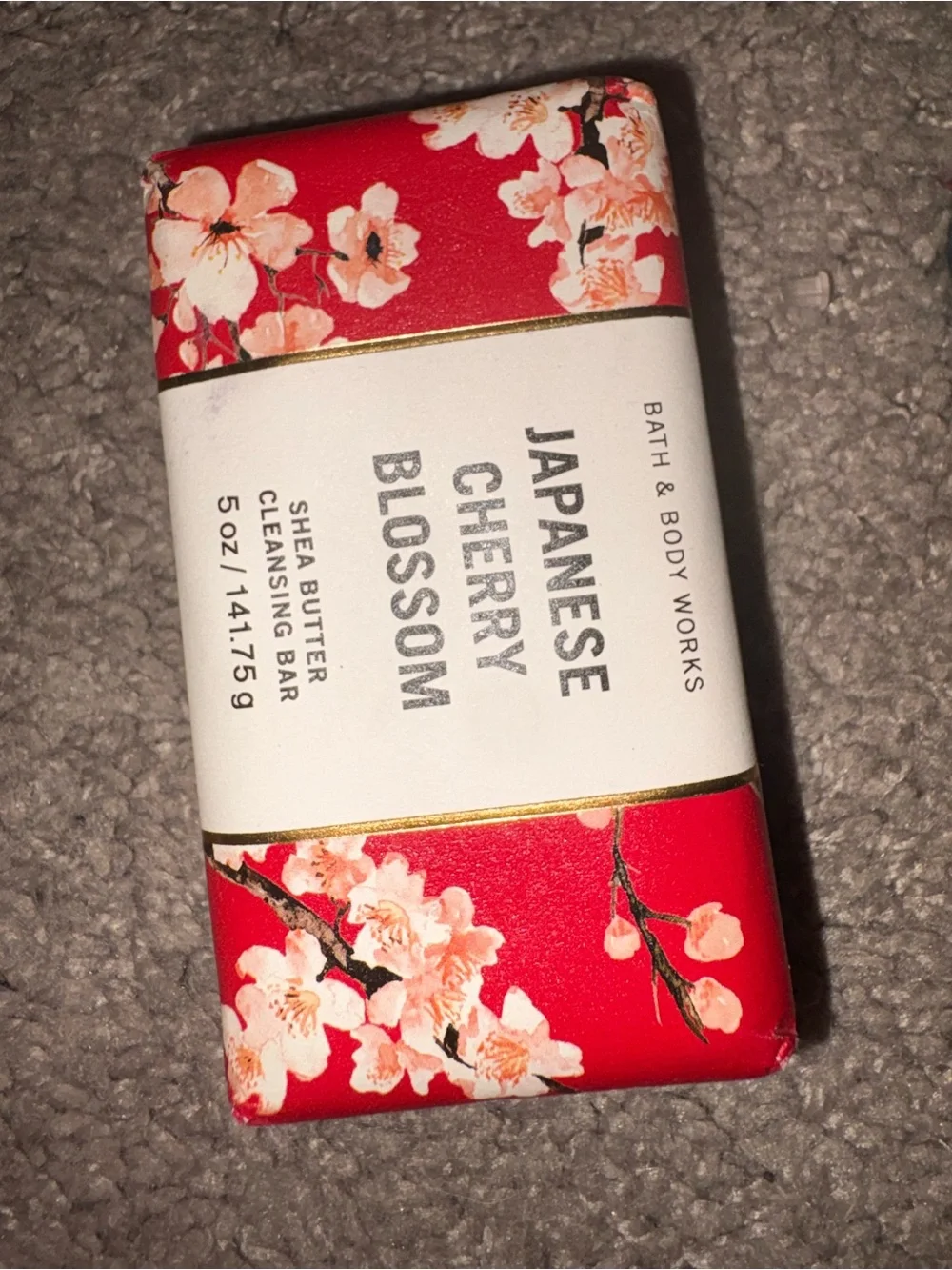 Bath & Body Works Japanese Cherry Blossom Bar Soap - Red & White Floral